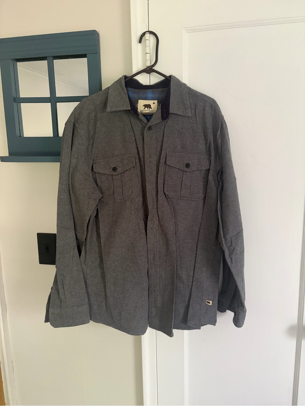 Men's Gray Button-Up Utility shirt Jacket